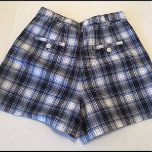 GAP Blue Plaid Shorts Women's Size 6 Button Fly